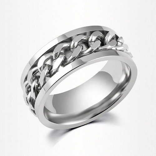 Titanium Steel Chain Rotatable Ring Niche