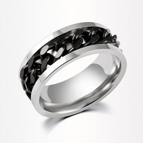 Titanium Steel Chain Rotatable Ring Niche