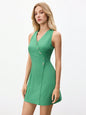 Bizwear Women Solid Color V-Neck Sleeveless Dress, Suitable for Summer
