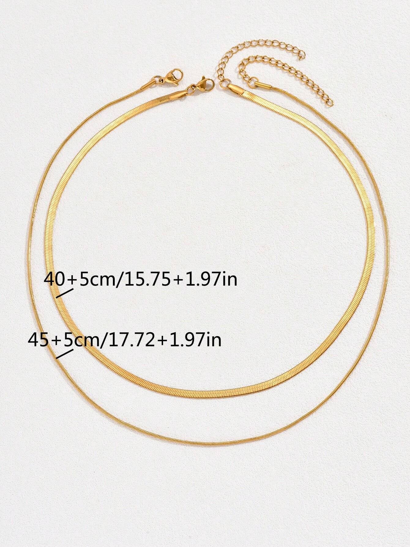 2Pcs/Set Minimalist Chain Necklace